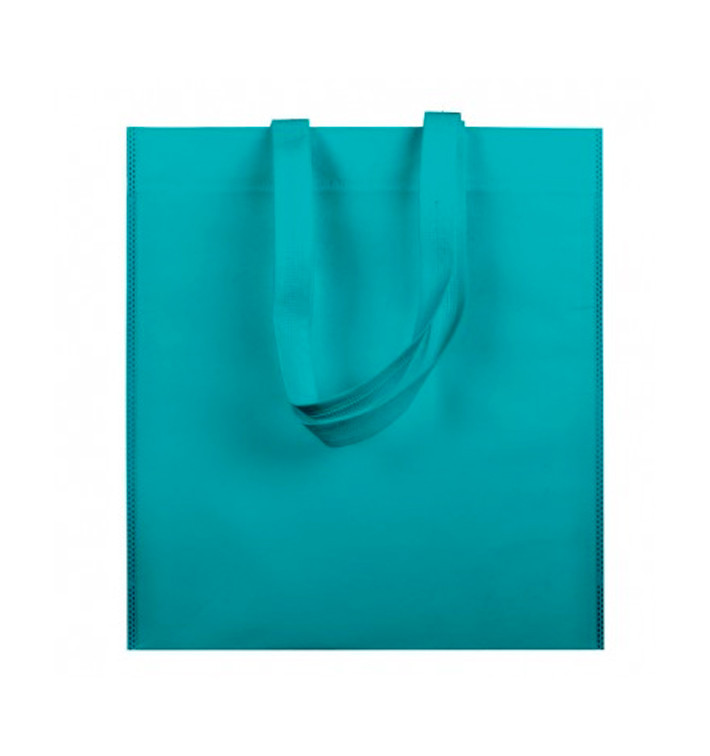 Non-Woven Bag with Short Handles Aquamarine 38x42cm (200 Units) Non-Woven Bag with Short Handles Aquamarine 38x42cm (200 Units)