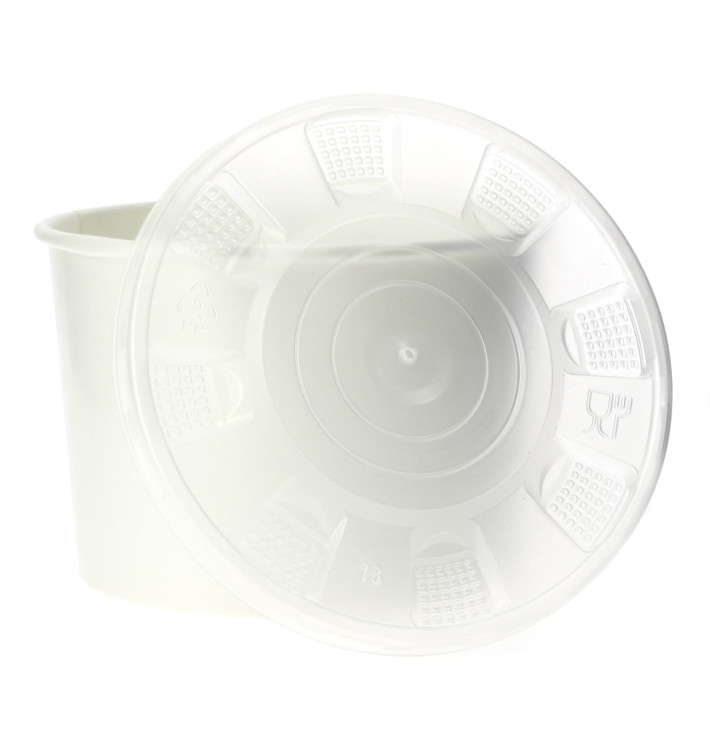 Paper Container with Plastic Lid White PP 736ml (25 Units) Paper Container with Plastic Lid White PP 736ml (25 Units)