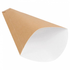 Paper "Crêpes" Cones Kraft 12x2,5x19cm 300g/m2 (100 Units)