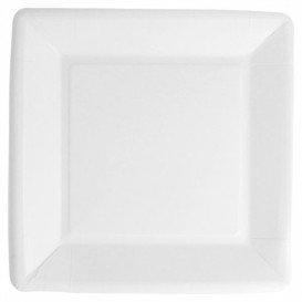Paper Plate Biocoated White Square 23cm (400 Units)