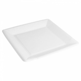 Paper Plate Biocoated White Square 23cm (400 Units)