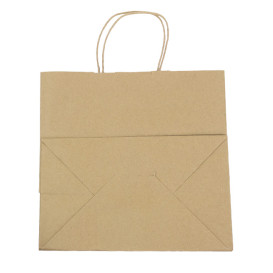 Paper Bag with Handles Kraft Brown 100g 30+18x29cm (25 Units) 