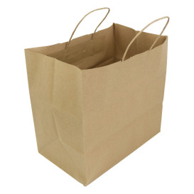 Paper Bag with Handles Kraft Brown 100g 30+18x29cm (200 Units)
