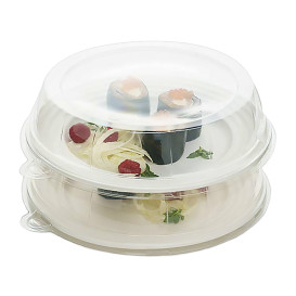 Plastic Lid for Sugarcane Plate Clear 23x5cm (21 Units) 