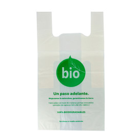 Plastic T-Shirt Bag 100% Biodegradable 50x55cm (100 Units) 