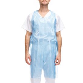 Disposable Plastic Apron PE G80 Blue 76x120cm (100 Units)  