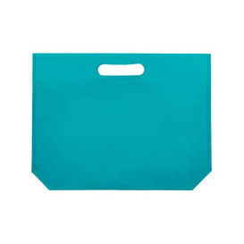 Non-Woven Bag with Die-cut Handles Aquamarine 34+8x26cm (200 Units)