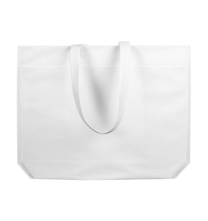 Non-Woven Bag with Long Handles White 48+10x35cm (200 Units) Non-Woven Bag with Long Handles White 48+10x35cm (200 Units)