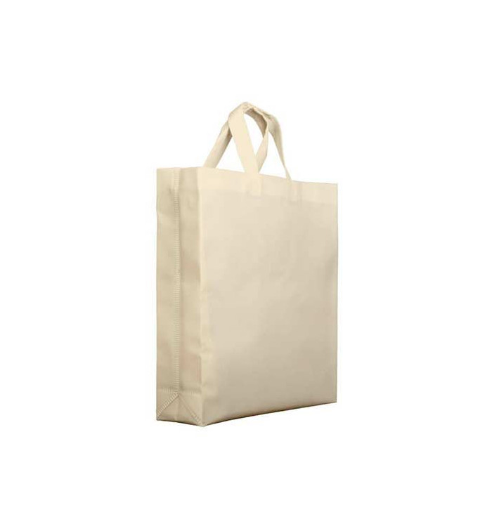 Non-Woven PREMIUM Bag with Short Handles Cream 25+10x30cm (200 Units) Non-Woven PREMIUM Bag with Short Handles Cream 25+10x30cm (200 Units)