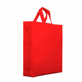 Non-Woven PREMIUM Bag with Short Handles Red 25+10x30cm (25 Units)