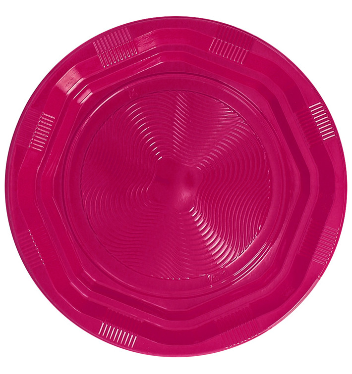 Plastic Plate Deep Round shape Octogonal Fucsia Ø22 cm (250 Units) Plastic Plate Deep Round shape Octogonal Fucsia Ø22 cm (250 Units)