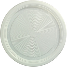 Plastic Plate PLA Flat White Ø22 cm (25 Units) 