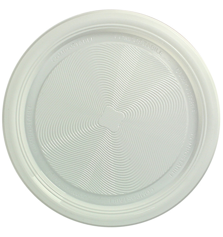 Plastic Plate PLA Flat White Ø22 cm (25 Units) Plastic Plate PLA Flat White Ø22 cm (25 Units)