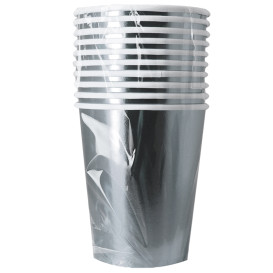 Paper Cup Silver 9Oz/240ml "Party" (10 Units)