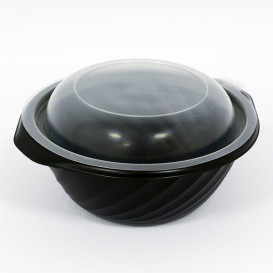 Plastic Deli Container PP Round Shape Black 550ml Ø14,9cm (100 Units) 