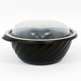 Plastic Deli Container PP Round Shape Black 550ml Ø14,9cm (100 Units) 