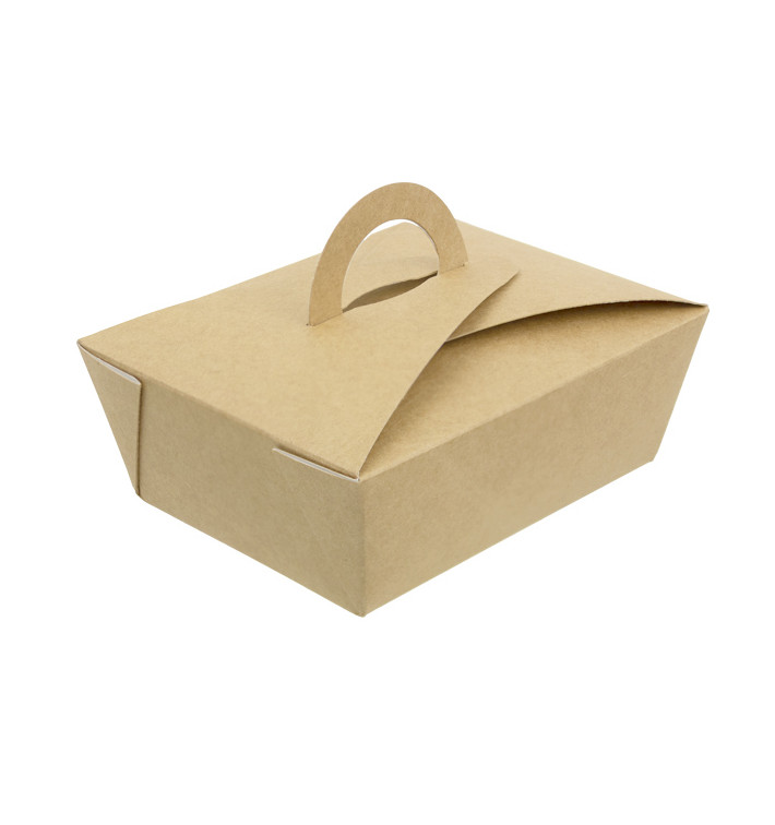 American Box with handles "Doggy Bag" Kraft 12x9x5cm (25 Units)