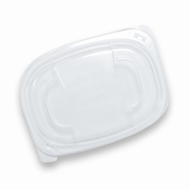 Plastic Lid Translucent Container PP 400/600ml 19x14x2cm (20 Units) 