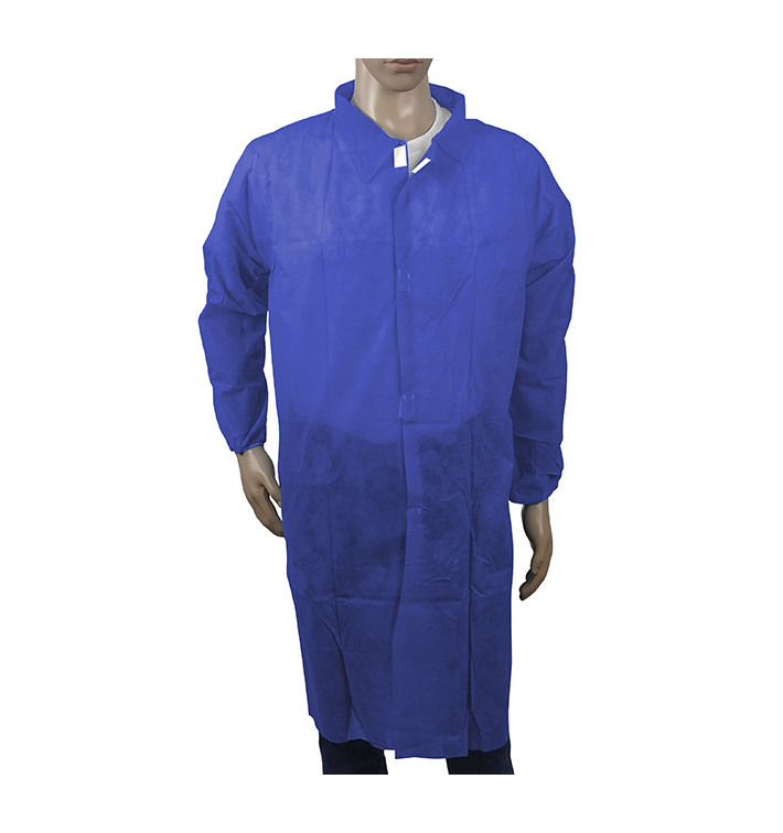 Disposable Lab Coat NonWoven Velcro Dark Blue XL (100 Units) Disposable Lab Coat NonWoven Velcro Dark Blue XL (100 Units)