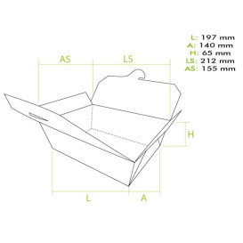 American Box Great Kraft 19,7x14x6,5cm 1800ml (200 Units)