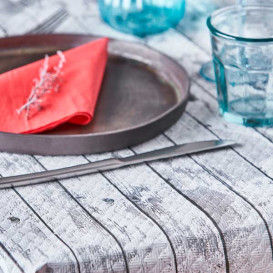 Pre-Cut Paper Tablecloth "White Hout" 37g 1x1m (400 Units)  