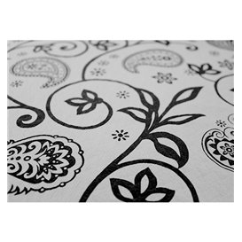 Pre-Cut Paper Tablecloth "Cachemir" Black 37g 1,2x1,2m (300 Units) 