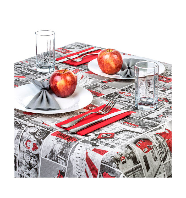 Pre-Cut Paper Tablecloth "Europe" 37g 1x1m (400 Units) Pre-Cut Paper Tablecloth "Europe" 37g 1x1m (400 Units)