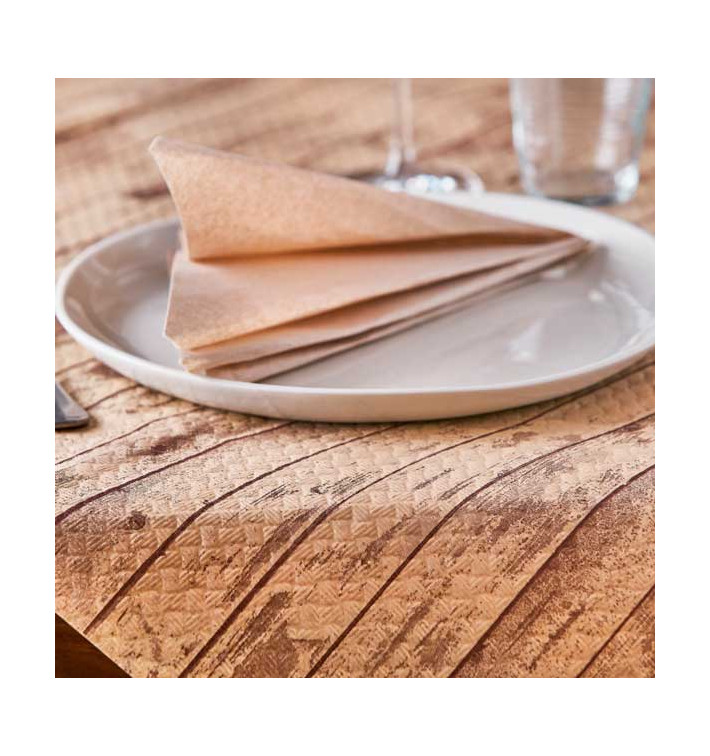 Pre-Cut Paper Tablecloth 1x1m "Wood" Kraft 1x1m (400 Units) Pre-Cut Paper Tablecloth 1x1m "Wood" Kraft 1x1m (400 Units)
