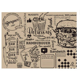 Paper Placemats 30x40cm Kraft "Burguer" 40g (1000 Units)