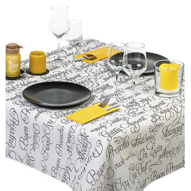 Pre-Cut Paper Tablecloth "Buen Provecho" 37g 1x1m (400 Units)  