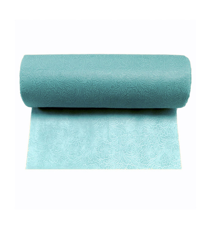 Non-Woven PLUS Tablecloth Roll Turquoise 1,2x45m P40cm (6 Units) Non-Woven PLUS Tablecloth Roll Turquoise 1,2x45m P40cm (6 Units)