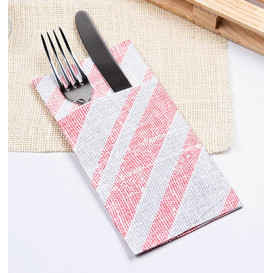 Pocket Fold Paper Napkins Barlovento Red 40x40cm (30 Units) 
