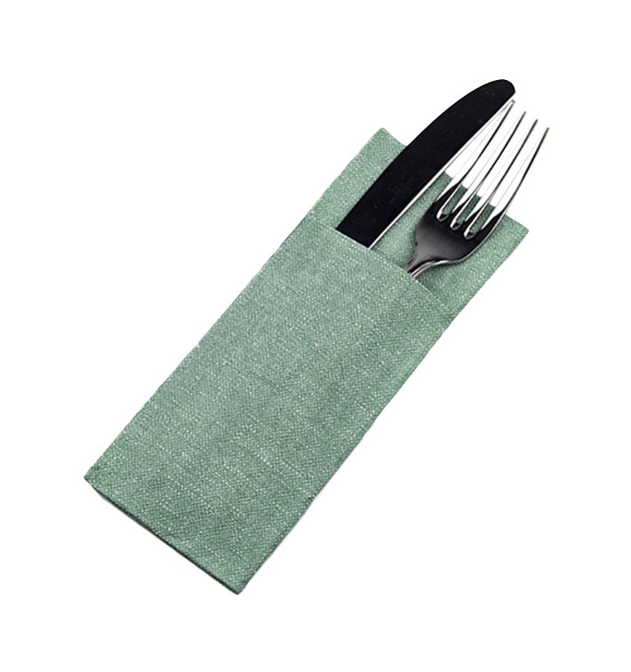 Pocket Fold Paper Napkins Cow Boys Green 30x40cm (30 Units) 