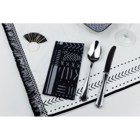 Paper Napkin Double Point "White Tribal"  1/8 40x40cm (30 Units) 