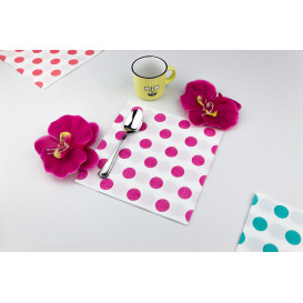 Paper Napkin Double Point "Polkadots Fuchsia" 40x40cm (600 Units) 