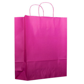 Paper Bag with Handles Fuchsia 100g 25+11x31cm (200 Units)