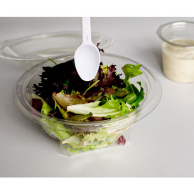 Plastic Salad Bowl APET Round shape with Spoon 500ml Ø15,6cm (360 Units)