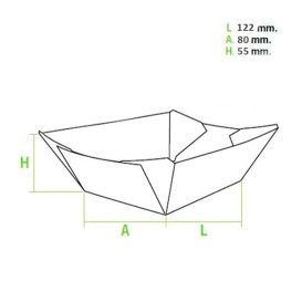 Paper Food Boat Tray Kraft 525ml 12,2x8x5,5cm (600 Units)