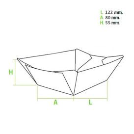 Paper Food Boat Tray 525ml 12,1x8,1x5,5cm (600 Units)