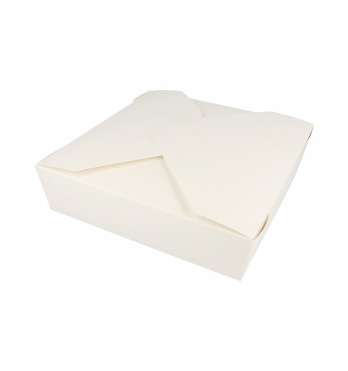 Paper Take-out Container "American" White 21,7x21,7x6cm 2910ml (140 Units) Paper Take-out Container "American" White 21,7x21,7x6cm 2910ml (140 Units)