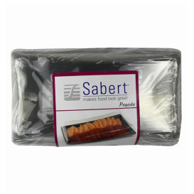 Plastic Tray with Lid Black 12x22cm (120 Uds)