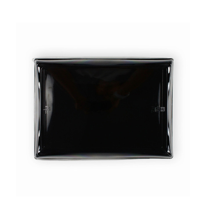 Plastic Tray with Lid Black 16x22cm (15 Units) 