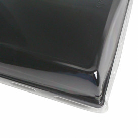 Plastic Tray with Lid Black 16x22cm (15 Units) 