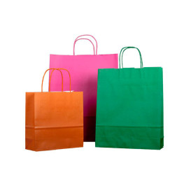 Paper Bag with Handles Green 100g 22+9x23cm (25 Units)