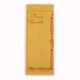 Paper Cutlery Envelopes with Napkin "Buon Appetito" (125 Units)