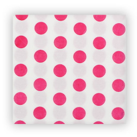 Paper Napkin Double Point "Polkadots Fuchsia" 40x40cm (50 Units) 