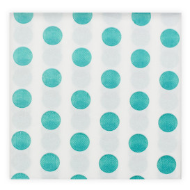 Paper Napkin Double Point "Polkadots Turquoise" 40x40cm (50 Units) 