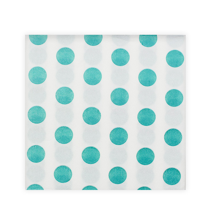 Paper Napkin Double Point "Polkadots Turquoise" 40x40cm (50 Units) Paper Napkin Double Point "Polkadots Turquoise" 40x40cm (50 Units)