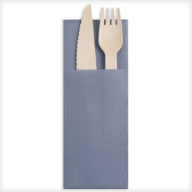Pocket Fold Paper Napkins Cow Boys Blue 30x40cm (30 Units) 