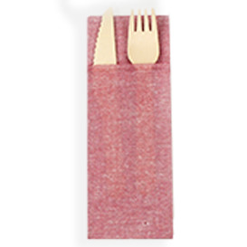 Pocket Fold Paper Napkins Cow Boys Burgundy 30x40cm (30 Units) 